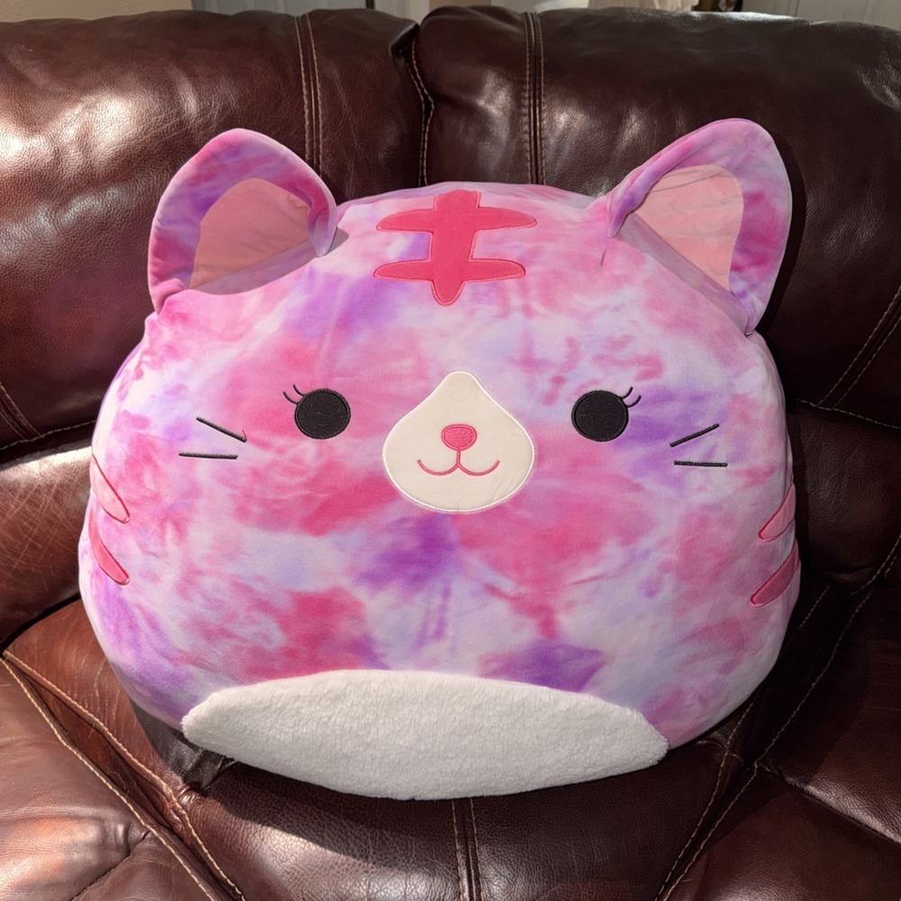 Original Squishmallows 24" Plush Stuffed Toy Pillow JUMBO Caeli the Tie Dye Cat